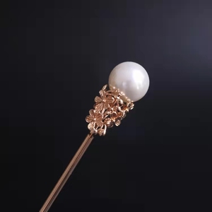 复古百搭珍珠发簪汉服旗袍盘发簪子古典简约发饰  黛玉簪