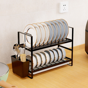厨房放碗和盘子的架子窄款沥水碗架多功能置物架控水碗具沥水架漏