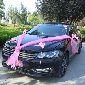 婚车装饰拉花花纱韩式