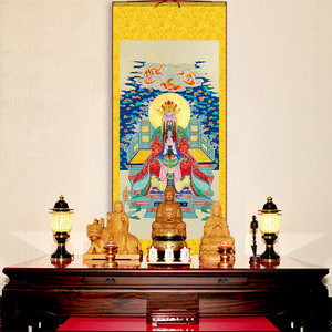 广济龙王菩萨画像五台山龙五爷挂画佛教财神卷轴画佛堂供奉招财画