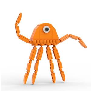 小小幼儿园盲盒斑斑乐园手办第三章橙色怪物黄水母儿童积木玩具