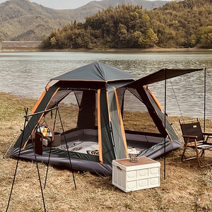 户外帐篷公园野餐黑胶防晒加厚防雨全自动弹开便携式折叠露营装备