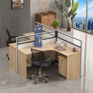 办公桌椅组合简约现代4/6/8人工位卡座职员工屏风隔断转角 电脑桌