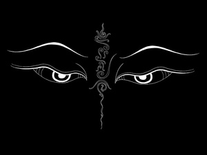 2e2密宗唐卡diy涂色描金 般若法眼佛眼 智慧之眼 白描底稿手绘填