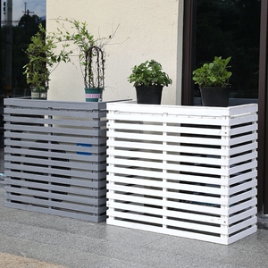 空调外机百叶格栅空调室外机保护罩阳台置物架防腐木遮挡防雨防晒