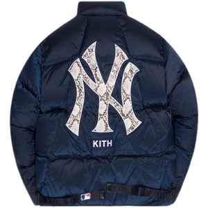 kith x mlb new york yankees 联名款鹅绒立领 加厚羽绒棉服外套