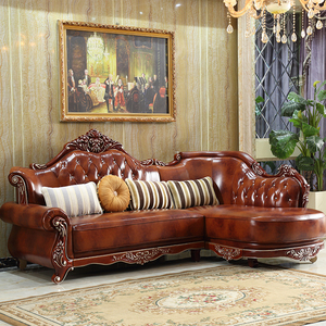 全友欧式真皮沙发头层牛皮