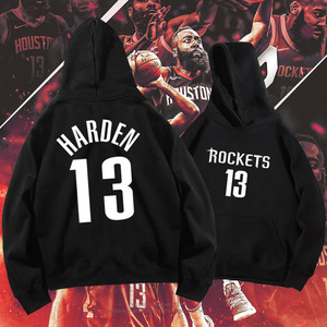 火箭队哈登13号长袖连帽卫衣男女宽松套头外套秋冬百搭篮球迷oh