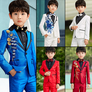 男童西装套装三件套2023新潮演出走秀韩版男孩六一儿童节花童礼服