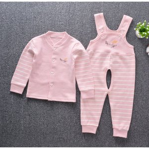 宝宝纯棉背带秋衣秋裤套装婴儿纯棉内衣高腰护肚秋开裆裤春秋薄款