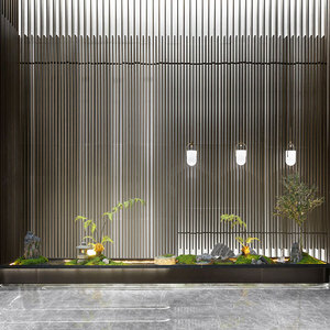 仿真绿植日式枯山水造景室内仿真树旱景楼梯下植物景观装饰新中式