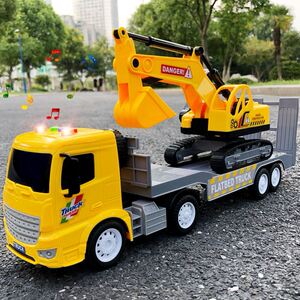 玩具拖车运输平板车大号道路救援清障车配件儿童小吊车超大卡车
