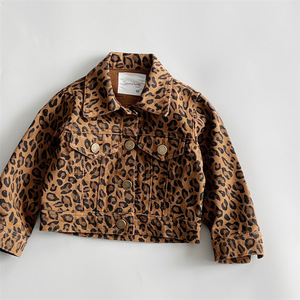 【现货】日系中古童装好莱坞儿童豹纹外套潮版夹克上衣