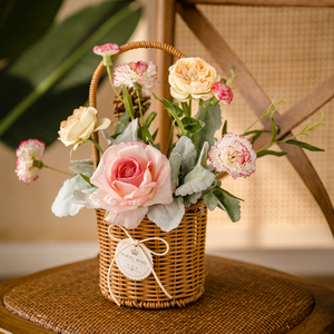 母亲节礼品开业干花插花花篮摆件假花仿真花向日葵装饰花艺摆设