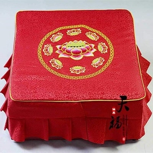 九品套子拜垫套 佛教用品套子拜垫套布 套罩 方形跪垫莲花