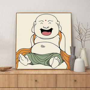 弥勒佛像挂画客厅