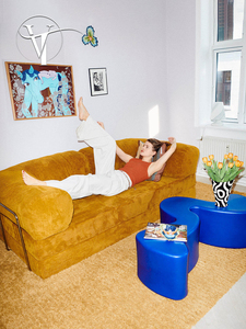包豪斯现代极简灯芯绒布艺沙发床全拆洗客厅小户型简易直排双人位
