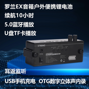 罗兰EX音箱户外锂电池带蓝牙OTG内录监听USB充电移动电源音频线