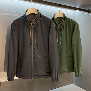 zegna off/美杰尼亚秋冬新款商务休闲立领夹克双面外套防风男士潮