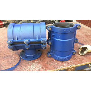 pe/pvc r管铸铁哈夫节式夹板三通抱箍抢修器快速接头 110*300*100