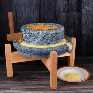 小石磨家用迷你磨盘老石磨米粉手工手摇老磨豆浆机磨浆机摆件手推