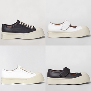 代购marni玛尼大头鞋魔术贴凉鞋厚底增高圆头小白鞋牛皮休闲女鞋