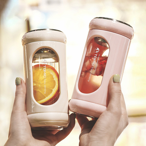 高颜值迷你双层玻璃杯便携防摔水杯女可爱夏季网红杯子ins风