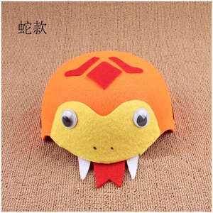 h动物头饰卡纸夹子儿童帽子diy表演手5工制作可爱角色幼儿卡通立