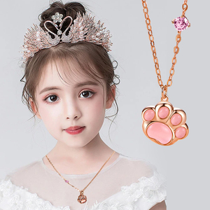 儿童项链女公主纯银