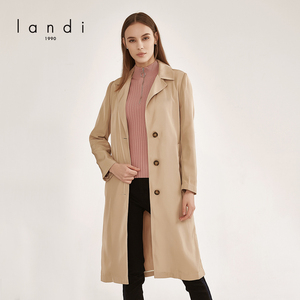 旗舰店天猫【商场同款】landi1990蓝地大衣2021新款女装专柜正品长款