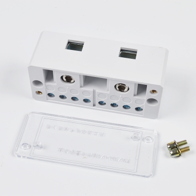 二进八出接线盒带端子自升式分线盒家用明装计量零火电线并线器1