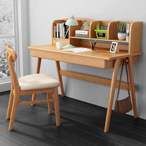 宜家家居北欧榉木实木书桌家用书房卧室中小学生写字桌电脑桌简约