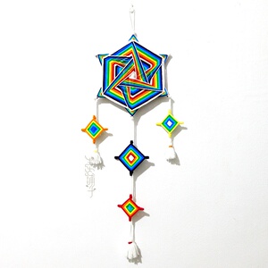 霓虹丨曼达拉 毛线手工编织 上帝之眼绕线材料包 ins风壁挂墙装1