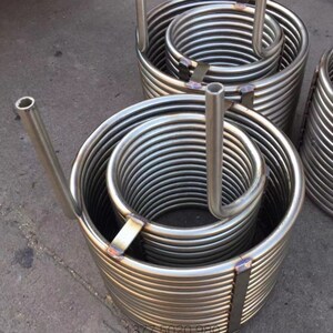 双层螺旋蒸发器加热盘管316l不锈钢管冷却水处理循环换热管无缝管