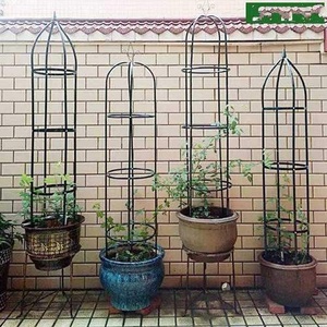 1园艺藤本月季盆栽圆柱型花架支柱花柱爬藤架攀爬架阳台支架花.