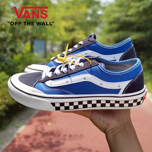 vans万斯style36蓝色棋盘格 春季男鞋克莱因蓝帆布鞋包头sf滑板鞋