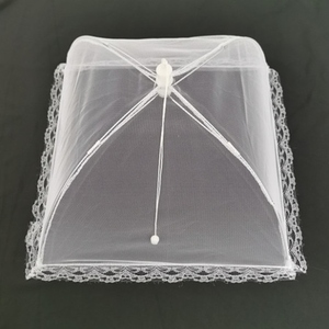 纱网罩新款白色加密透气网纱菜罩透明餐桌罩防苍蝇防蟑螂可折叠蕾