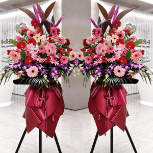 特价开业花篮鲜花速递同城配送一对北京广州成都乔迁开张大麦花店