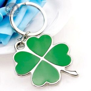 创意汽车四叶草钥匙扣女男情侣车钥匙挂件幸运草钥匙链学生礼品潮