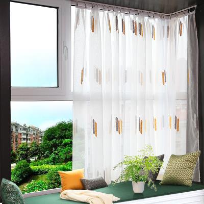 飘窗阳台窗帘拐角白纱帘免打孔简易自粘式遮阳遮光魔术贴防尘柜g