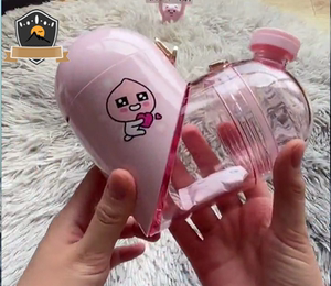 胶囊扭动爱心杯儿童水杯个性可爱男女宝宝网红外出便携塑料水杯