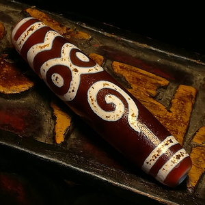 日本购西藏包浆藏神般若w法眼老天珠男女民族风项链吊坠佛珠背云