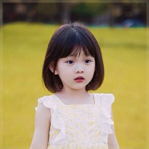 女童假发可爱女孩空气刘海波波头短发甜美可爱日常圆脸新款全头套