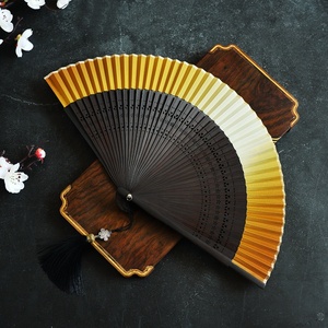 和服式白真j丝空折渐小和扇女扇汉变刻色雕本花扇日日扇风子日本