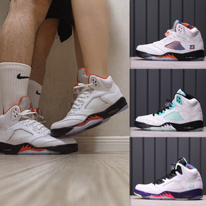 retro jordanik篮球鞋aj5流川枫男冰蓝黑蝉翼郭艾伦白帆联名女鞋