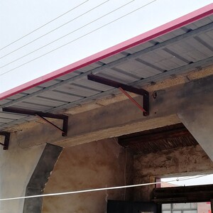 雨棚三角支架雨罩防水阳光棚彩钢不锈梁雨搭窗户热镀锌角铁角钢