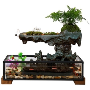 假山流水摆件客厅鱼缸水缸养鱼山水循环瀑布办公桌面喷泉造景景观