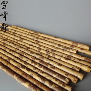 指纹花纹黑湘妃竹段竹节1-1.2 香妃竹料香筒牙签筒 花斑竹梅鹿竹