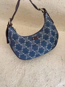 celine牛仔老花手提单肩包腋下女包二手正品中古vintage古董包