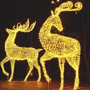 圣诞灯光节led小鹿麋鹿造型灯光秀发光大型户外装饰灯景观亮化灯